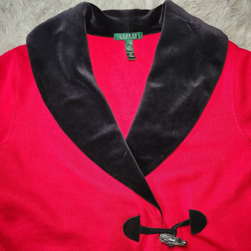 Lauren Ralph Lauren Toggle Blazer W Velvet Collar - Picture 6 of 9